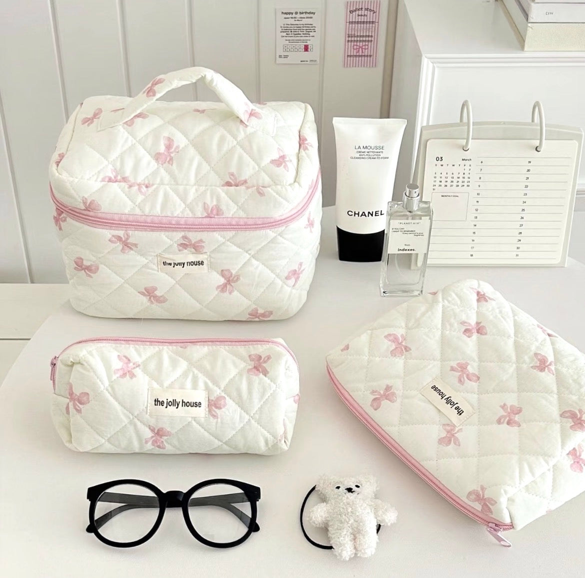 Quilted Makeup Bag